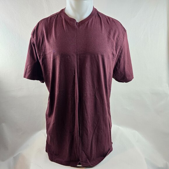 BKE T Shirt Men 2XL Red Maroon V Neck  Solid Casual Soft Stretch Knit Tee Casual - Picture 1 of 6